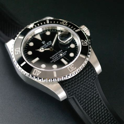 rolex rubber bands|Rolex submariner with rubber strap.